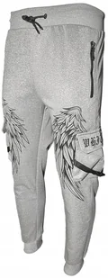 Spodnie dresowe bojówki skrzydła szare r.XXL - Spodnie męskie Spodnie dresowe bojówki skrzydła szare r.XXL - Spodnie męskie - miniaturka - grafika 1