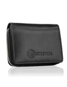 Portfele - Betlewski, Portfel skórzany damski, czarny - miniaturka - grafika 1