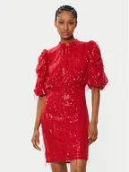 Sukienki - YAS Sukienka koktajlowa Elza 26035567 Czerwony Regular Fit - miniaturka - grafika 1