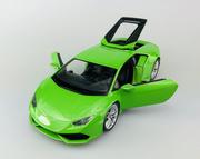 Samochody i pojazdy dla dzieci - WELLY LAMBORGHINI HURACAN LP 610-4 ZIELONY 1:24 SAMOCHÓD NOWY METALOWY MODEL - miniaturka - grafika 1