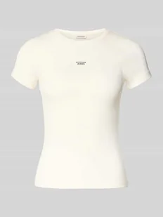 T-shirt z wyhaftowanym logo - Koszulki i topy damskie - miniaturka - grafika 1
