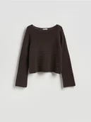 Swetry damskie - Reserved - Sweter z luźnym splotem - brązowy - miniaturka - grafika 1