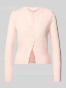 Swetry damskie - Kurtka z dzianiny o kroju regular fit z jednorzędową listwą guzikową model ‘ELLA’ - miniaturka - grafika 1