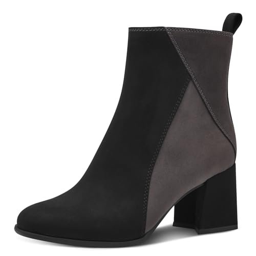 Marco Tozzi Damskie botki Zip+Slip 2-25385-43 modne kozaki, Black Comb, 42 EU, czarny Comb, 42 EU