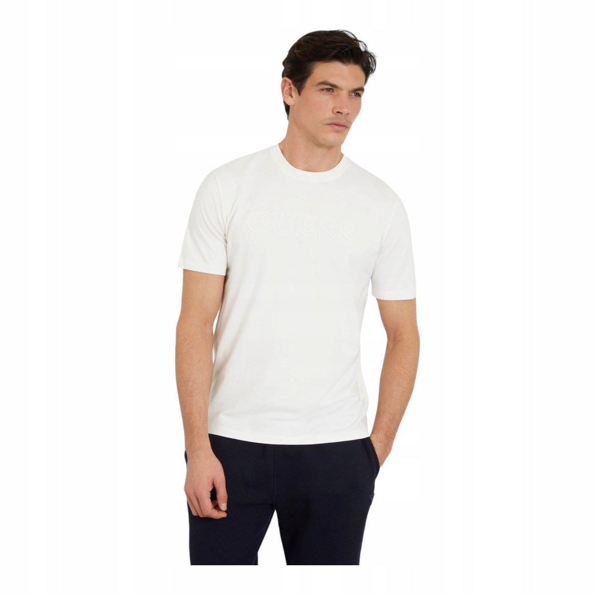 Guess Koszulka Męska T-Shirt Ss Alphy T-Shirt Ecru R.Xl