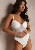 Body - Białe Koronkowe Body z Regulowanymi Ramiączkami i Usztywnionymi Miseczkami Zeranor - miniaturka - grafika 1