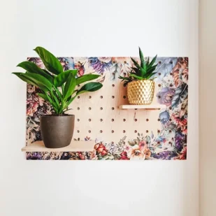 Półka dekoracyjna Pegboard – Kwiaty - Szafy i szafki dla dzieci - miniaturka - grafika 1