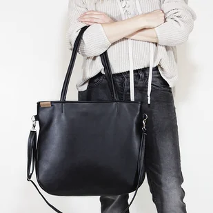 Pacco bag torebka czarna na zamek miejska vegan - Torebki damskie Pacco bag torebka czarna na zamek miejska vegan - Torebki damskie - miniaturka - grafika 1