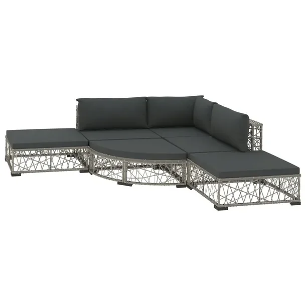 Rattanowy zestaw mebli ogrodowych w kolorze szarym, wymiary: 70 x 70 x 52,5