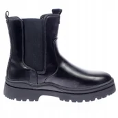 Botki damskie - Pepe Jeans Czarne Sztyblety Męskie Wsuwane 45 Awe - miniaturka - grafika 1