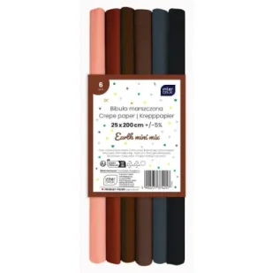 Interdruk Bibuła marszczona Earth mini mix 6szt 200x25cm - Szkolne artykuły papiernicze - miniaturka - grafika 1