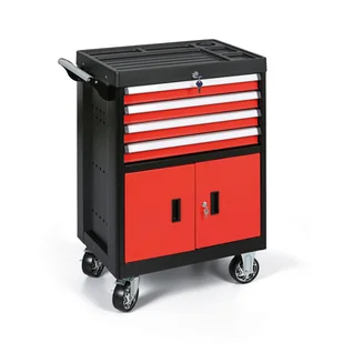 Szafka narzędziowa na kółkach, 4 szuflady, 965 x 664 x 464 mm - Wózki magazynowe - miniaturka - grafika 1