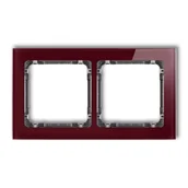 Klawisze i ramki - Karlik Ramka podwójna DECO efekt szkła bordowy/grafit - miniaturka - grafika 1