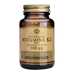 Solgar Naturalna witamina K2 100 mcg 50 kapsułek - Witaminy i minerały - miniaturka - grafika 1