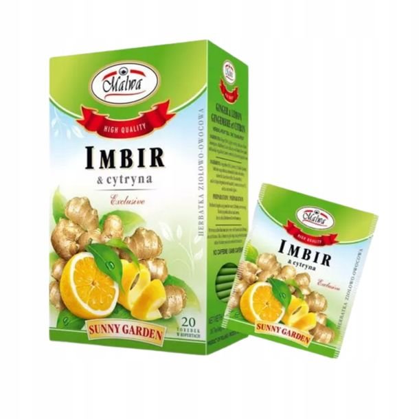 Malwa Herbata Imbir i Cytryna Herbatka z Imbirem i Cytryną 20 Saszetek