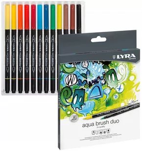 Lyra Pisaki Markery Dwustronne Aqua Brush 12 Kol - Cienkopisy - miniaturka - grafika 1
