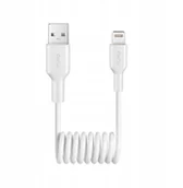 Kable USB - Kabel spiralny Puro 12W USB-A - Lightning 1m - biały - miniaturka - grafika 1