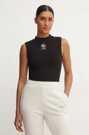 Koszulki sportowe damskie - Guess top ELA damski kolor czarny V4YP04 KCDN0 - miniaturka - grafika 1