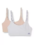 Biustonosze - adidas Damski biustonosz sportowy, brzoskwiniowy/szary, XL - miniaturka - grafika 1