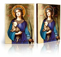Ikona religijna Święta Agnieszka - Ikony i obrazy sakralne - miniaturka - grafika 1