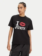 Koszulki i topy damskie - Juicy Couture T-Shirt I Kiss JCWCT125348 Czarny Oversize - miniaturka - grafika 1