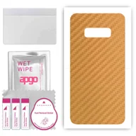 Szkła hartowane na telefon - Folia naklejka skórka strukturalna na TYŁ do Samsung Galaxy S10e -  Carbon Złoty - apgo SKINS - miniaturka - grafika 1