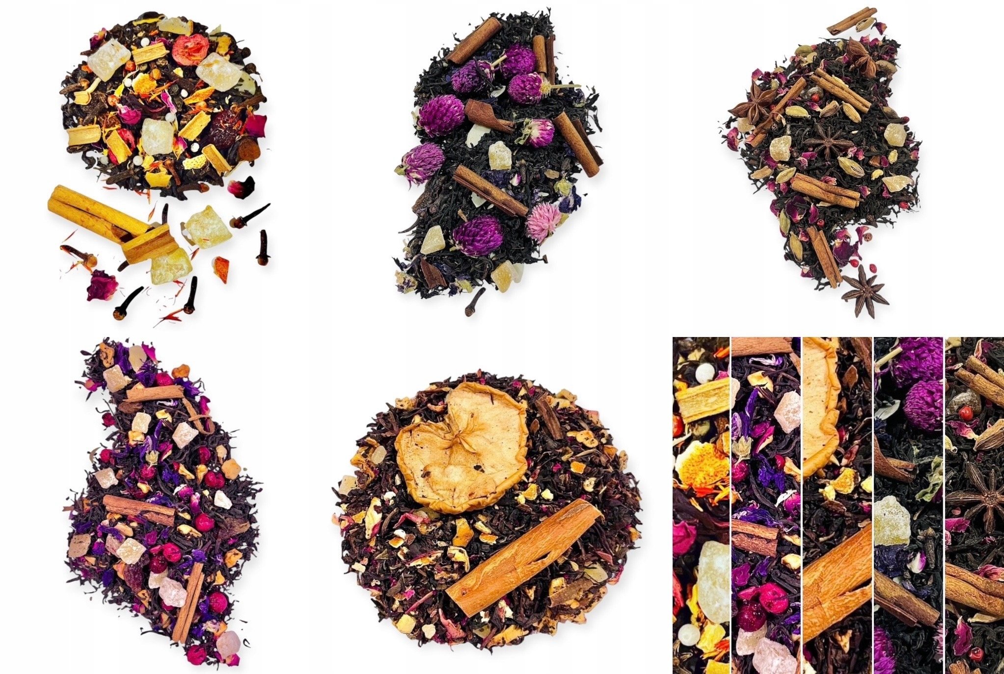 Zestaw herbat czarnych liściastych rozgrzewające 5 x 100g MIX piękny aromat