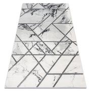 Dywany - Dywan EMERALD ekskluzywny 0085 glamour, stylowy marmur, geometryczny biały / srebrny , 140x190 cm - miniaturka - grafika 1