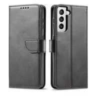 Etui i futerały do telefonów - Magnet Case elegancki futerał etui pokrowiec z klapką i funkcją podstawki Samsung Galaxy S22+ (S22 Plus) czarny - miniaturka - grafika 1