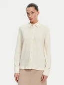 Koszule damskie - Tommy Hilfiger Koszula WW0WW45983 Beżowy Regular Fit - miniaturka - grafika 1