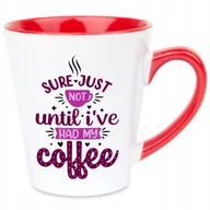Kubki - Kubek Latte Czerwono Biały MY COFFEE 350 ml Na Prezent Zabawne Wzory - miniaturka - grafika 1