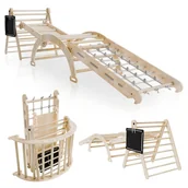 Zabawy w naśladowanie dorosłych - ZESTAW WSPINACZKOWY PLAC ZABAW DO DOMU DLA DZIECI BUJAK ZJEŻDŻALNIA ŚCIANKA - miniaturka - grafika 1