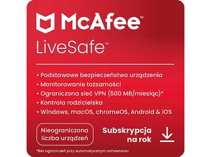Kod aktywacyjny MCAFEE Program LiveSafe (1 rok) - Programy antywirusowe - miniaturka - grafika 1