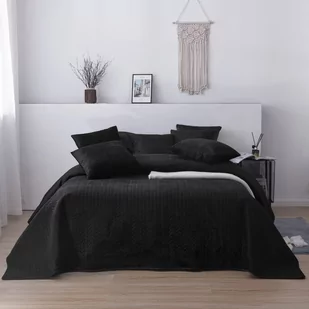 Narzuta 160 x 200 Pikowana Velvet Moxie Czarny - Narzuty - miniaturka - grafika 1