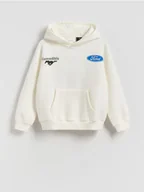 Bluzy dla chłopców - Reserved - Bawełniana bluza Ford - złamana biel - miniaturka - grafika 1