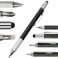 Długopisy - Długopis Wielofunkcyjny Śrubokręt Multitool 6W1 Miarka Poziomica Klips - miniaturka - grafika 1