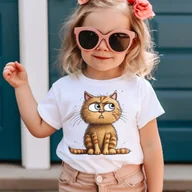 Koszulki dla dziewczynek - Koszulki dla dziewczynki z kotem - miniaturka - grafika 1