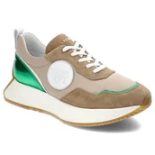 Sneakersy damskie - Beżowe Sneakersy Carinii Modne Buty Damskie - miniaturka - grafika 1