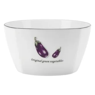 Miseczka Toskania 350 ml z porcelany New Bone biała wzór 4 aubergine - Miski i półmiski - miniaturka - grafika 1