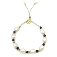 Bransoletki - Bransoletka Szachownica z perłami i ze spinelem czarnym/Lumi Cosi - miniaturka - grafika 1