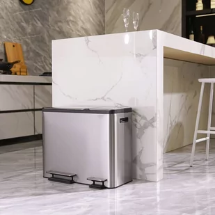EKO ecocasa Step Bin 15 + 15 + 15 litrów, eko stal nierdzewna szczotkowana VB 912846 - Kosze na śmieci - miniaturka - grafika 1