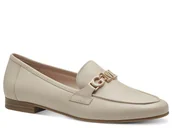 Mokasyny damskie - Półbuty damskie lordsy mokasyny skórzane beżowe Marco Tozzi 84200-36 - miniaturka - grafika 1