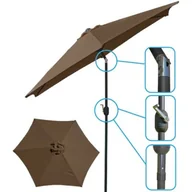Parasole ogrodowe - SASKA GARDEN Parasol ogrodowy 300cm składany brązowy Saska Garden 27570-0 - miniaturka - grafika 1