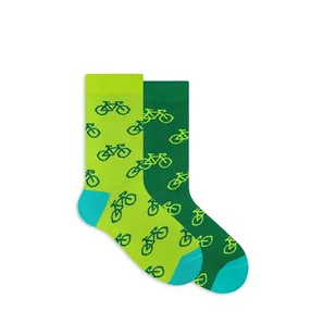 Zabawne Skarpetki W Rowery -  Tour De Green Kids - 23-26 - Skarpetki dla dzieci - miniaturka - grafika 1