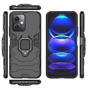 Ring Armor etui do Xiaomi Redmi Note 12 5G / Poco X5 5G pancerny pokrowiec uchwyt magnetyczny ring czarne - Etui i futerały do telefonów - miniaturka - grafika 3