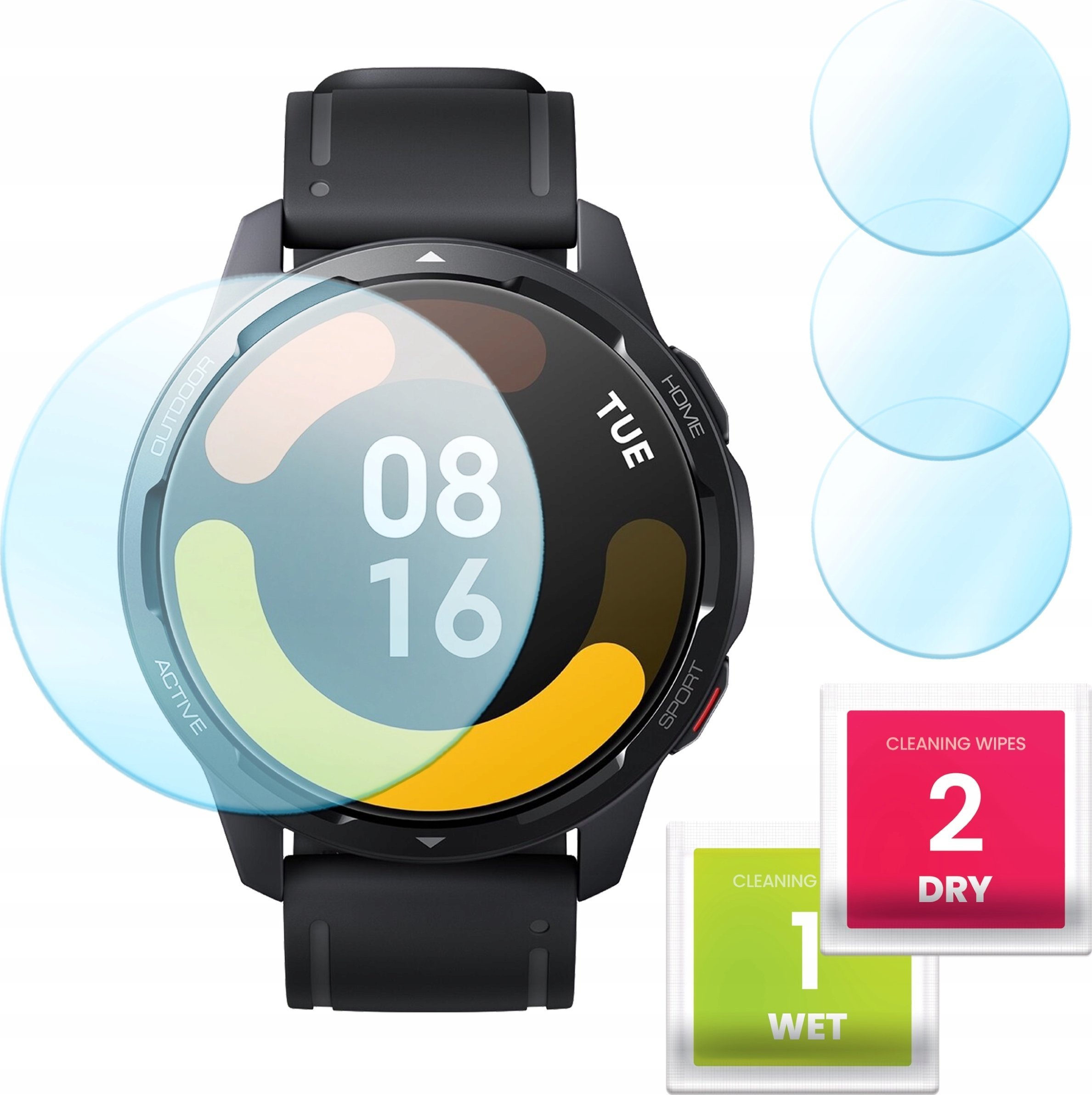 Hello Case 3-PAK Szkło Hybrydowe do Xiaomi Watch S1 Active Szybka, Szkiełko