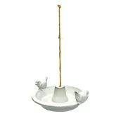 Akcesoria dla ptaków - Wiszące poidło ogrodowe dla ptaków białe ceramiczne - miniaturka - grafika 1