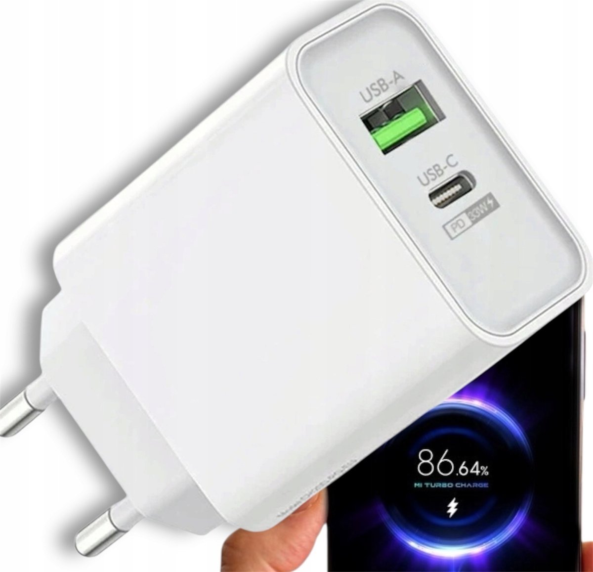 ŁADOWARKA UNIWERSALNA SIECIOWA USB typ C QC3.0 WTYCZKA KOSTKA SZYBKA 20W