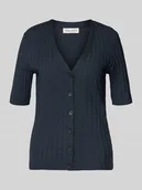 Swetry damskie - Kardigan o kroju slim fit z mieszanki modalu i bawełny - miniaturka - grafika 1