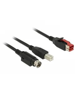 Delock PoweredUSB Kab. 24v - USB-B St + Hosiden 3Pin 3.0m (85489) - Kable komputerowe i do monitorów - miniaturka - grafika 1